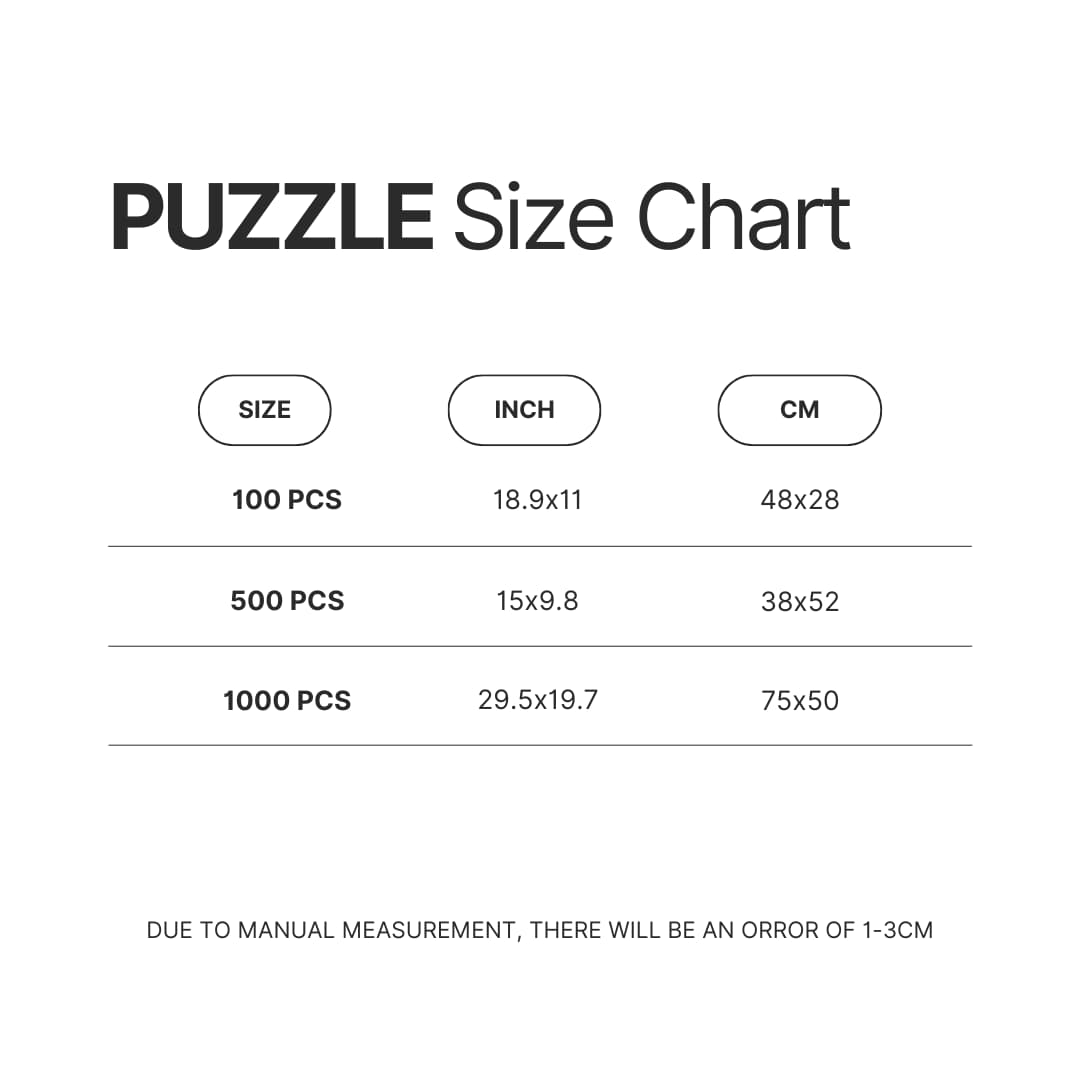 Puzzle Size Chart - Spirited Away Merch