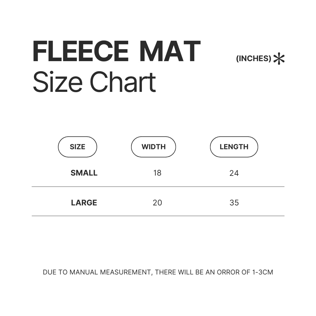 Fleece Mat Size Chart - Spirited Away Merch