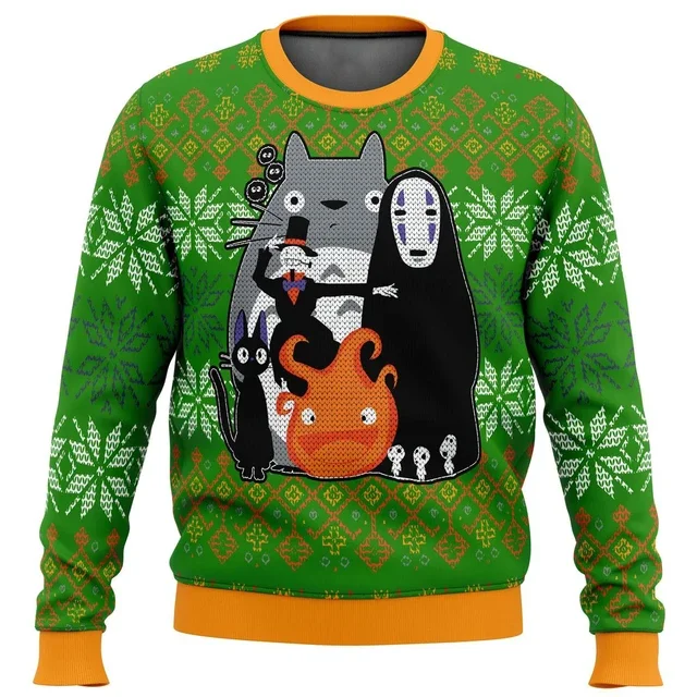 No Face And Soot Sprites Spirited Away Studio Ghibli Ugly Christmas Sweater